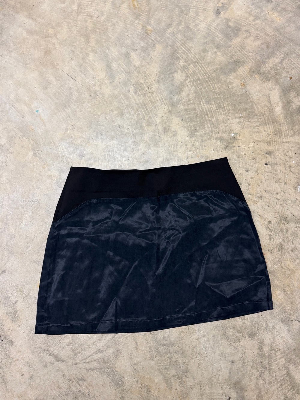 Wesc Black Mini Skirt with Velvet Front Panel